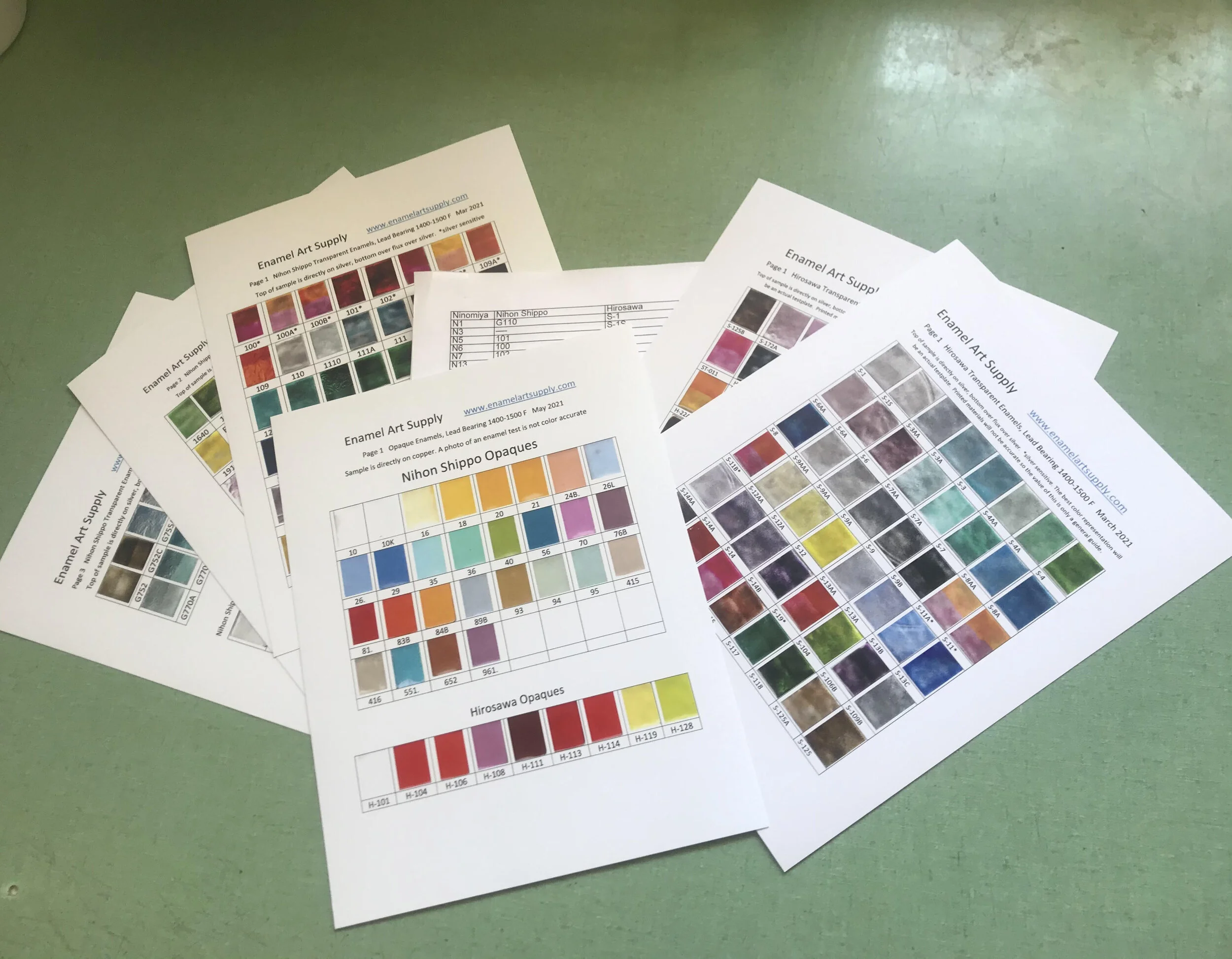 Color Charts — Enamel Art Supply